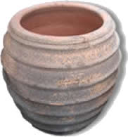 Old stone pot honey spoon jar large